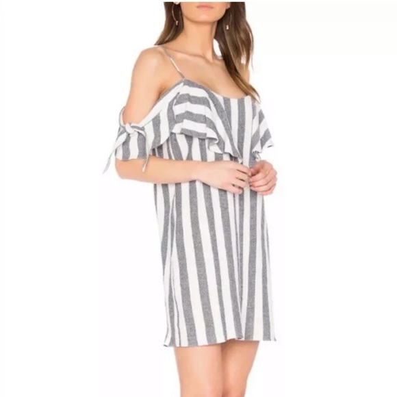 Misa Nicolette Off The Shoulder Striped Dress - Picture 1 of 8